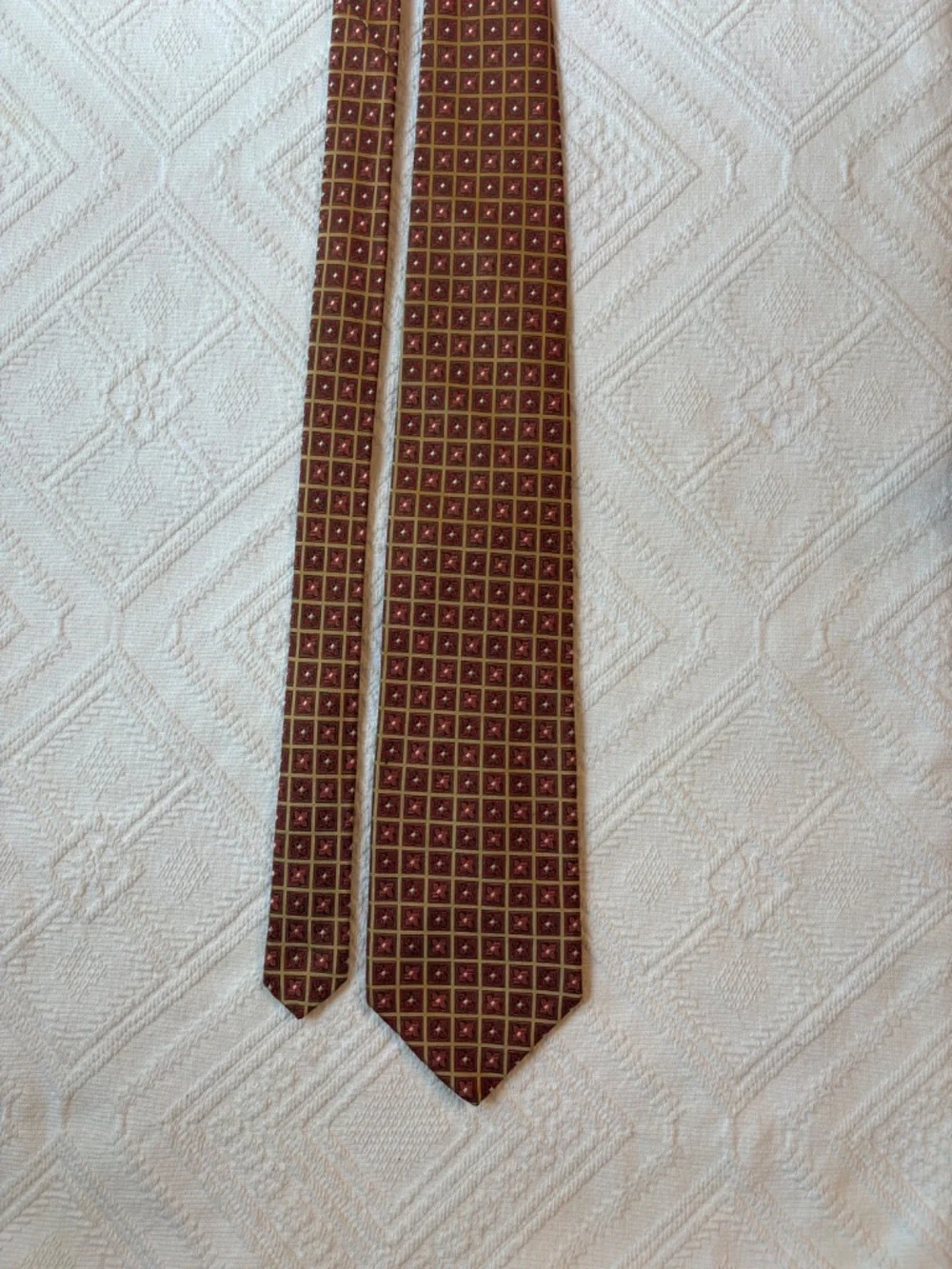 Vintage Harold Powell Geometric Silk Tie - Made in USA